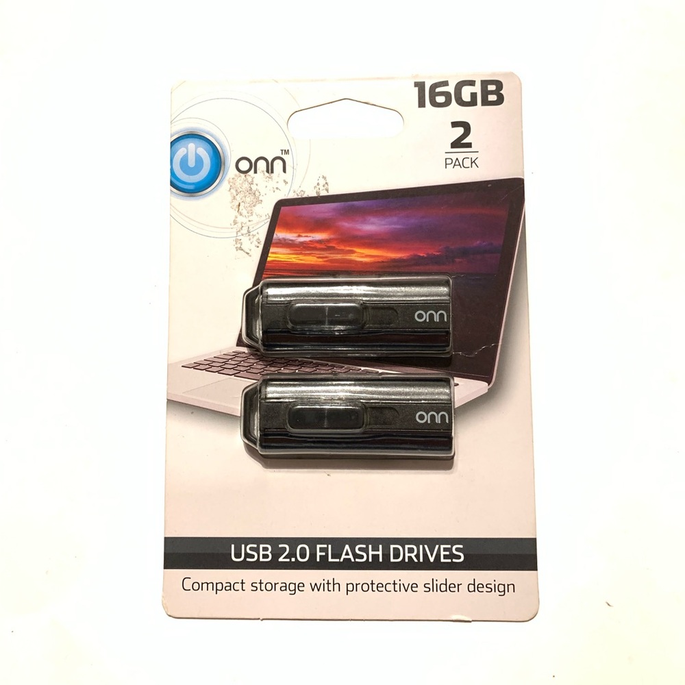 Onn 16GB 2 Pack USB 2.0 Flash Drives